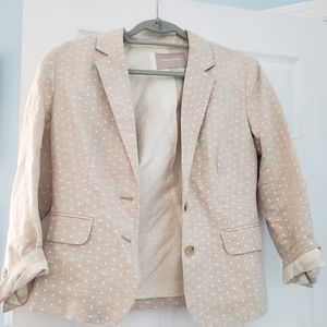 Banana Republic Tan & White Polka Dot Blazer